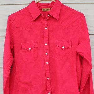 Wrangler Western Shirt - Sparkly Red - Size M - Western, Rodeo, Show